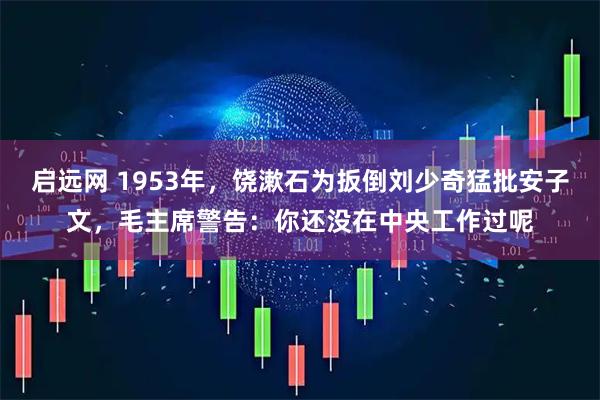 启远网 1953年，饶漱石为扳倒刘少奇猛批安子文，毛主席警告：你还没在中央工作过呢