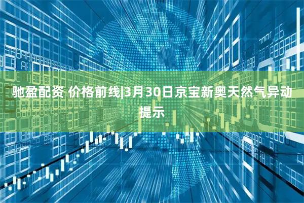 驰盈配资 价格前线|3月30日京宝新奥天然气异动提示