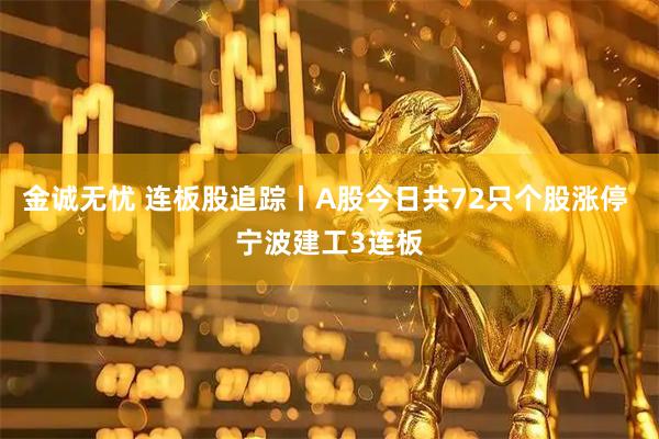 金诚无忧 连板股追踪丨A股今日共72只个股涨停 宁波建工3连板