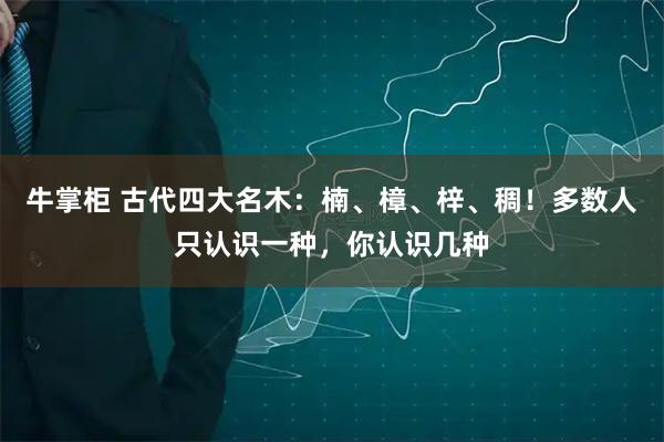 牛掌柜 古代四大名木：楠、樟、梓、稠！多数人只认识一种，你认识几种