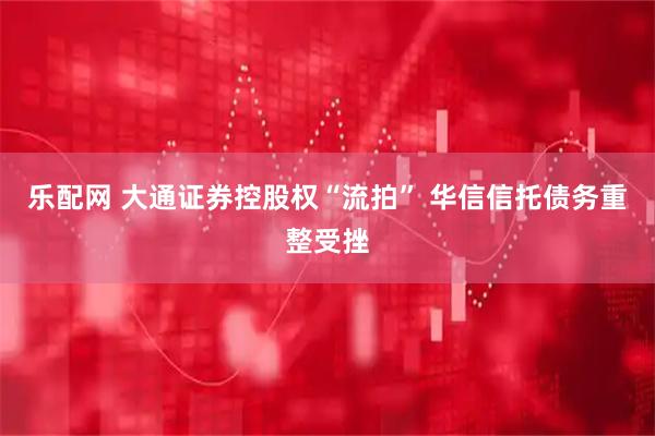 乐配网 大通证券控股权“流拍” 华信信托债务重整受挫